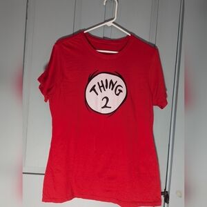 ♥️ Thing 2 red t-shirt, no labels no tags, Dr Seuss great condition size Small